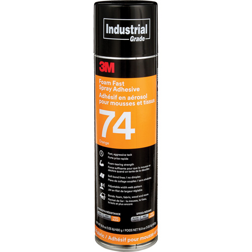 Adh&eacute;sif en a&eacute;rosol pour mousse et tissu, Orange, Canette a&eacute;rosol Solutions industrielles ALPHA