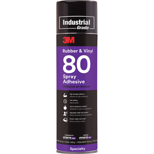 Rubber & Vinyl Spray Adhesive, Yellow, Aerosol Can Solutions industrielles ALPHA
