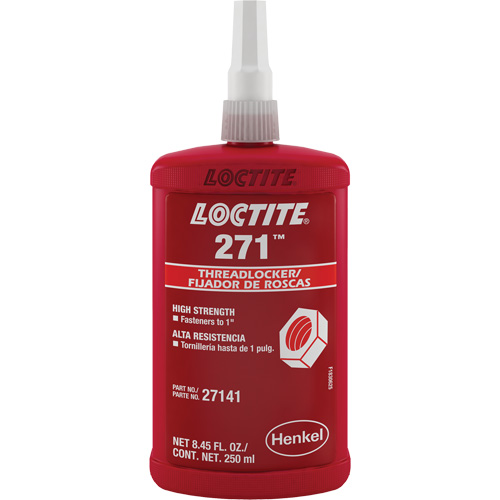 Compos&eacute; de blocage 271, Rouge, &eacute;lev&eacute;, 250 ml, Bouteille Solutions industrielles ALPHA