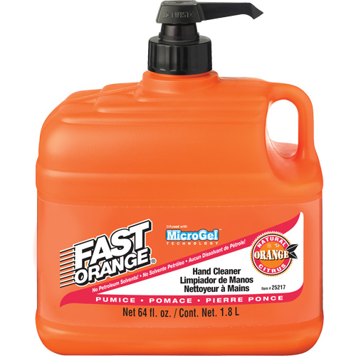 Hand Cleaner, Pumice, 1.89 L, Pump Bottle, Orange Solutions industrielles ALPHA