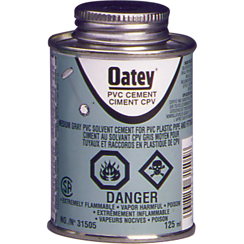 Ciment de PVC d'usage moyen, 946 ml, Canette &agrave; dessus brosse, Gris Solutions industrielles ALPHA