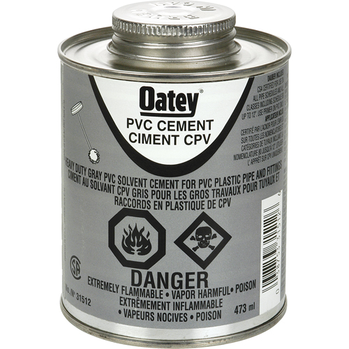 PVC Heavy-Duty Cement, 473 ml, Brush-Top Can, Grey Solutions industrielles ALPHA