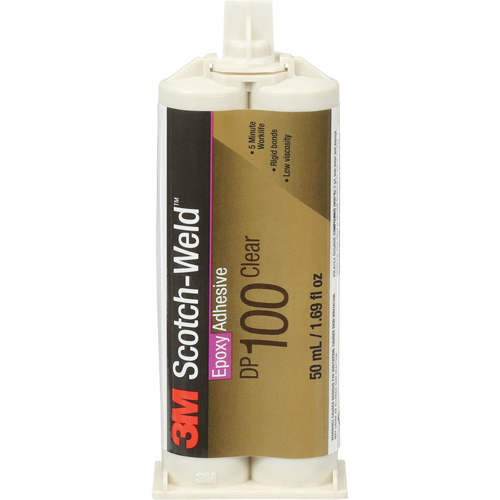 Adh&eacute;sif Scotch-Weld, 1,7 liq. oz., Cartouche double, Deux composants, Transparent Solutions industrielles ALPHA