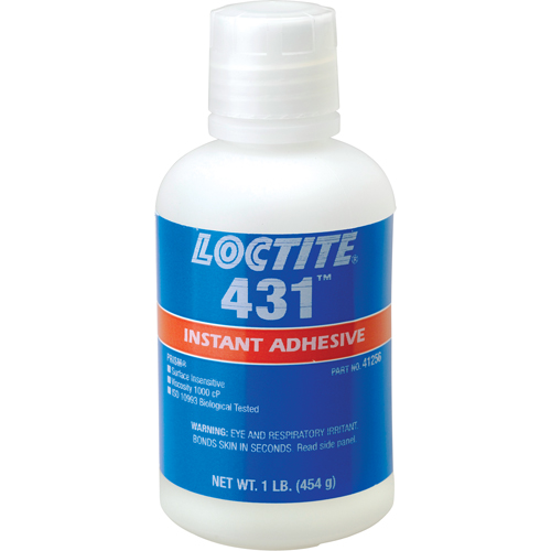 Adh&eacute;sif instantan&eacute;  431 pour toute surface, Transparent, Bouteille, 454 g Solutions industrielles ALPHA