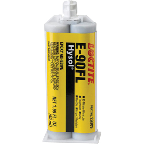Hysol E-90FL Adhesive, 102 g, Dual Cartridge, Two-Part, Grey Solutions industrielles ALPHA