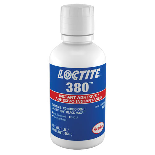 380 Toughened Instant Adhesives, Black, Bottle, 453 g Solutions industrielles ALPHA