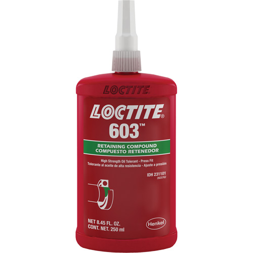Compos&eacute; de retenue Loctite 603, 250 ml, Bouteille, Vert Solutions industrielles ALPHA