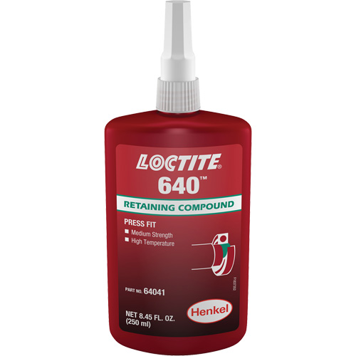 Compos&eacute; de retenue Loctite 640, 250 ml, Bouteille, Vert Solutions industrielles ALPHA