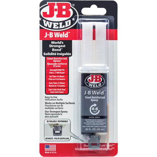 Adhesive, 25 ml, Syringe, Two-Part, Grey Solutions industrielles ALPHA