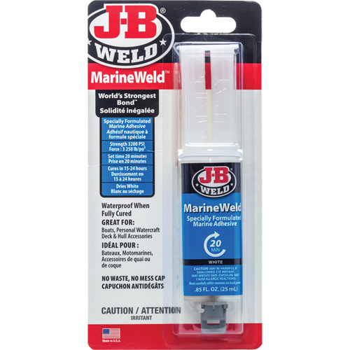 MarineWeld Adhesive, 25 ml, Syringe, Two-Part, White Solutions industrielles ALPHA