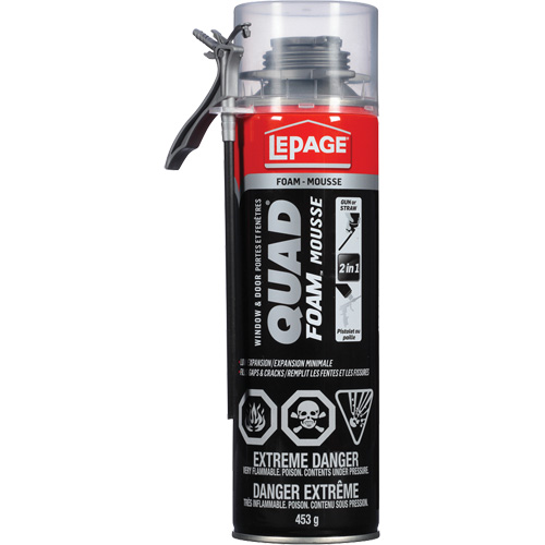 Quad&reg; Foam Window & Door Installation Foam, Aerosol Can, Tan Solutions industrielles ALPHA