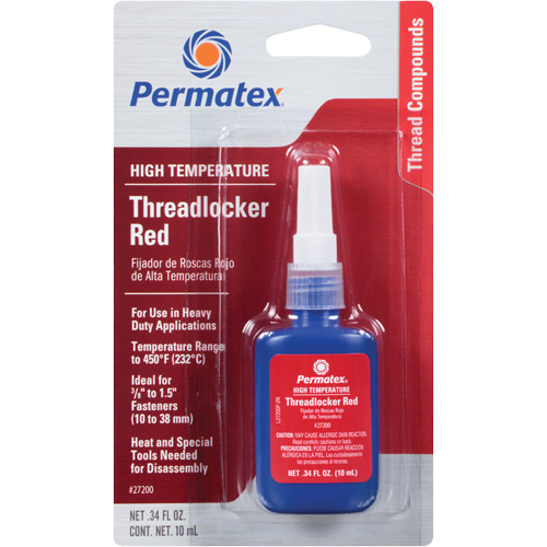 High Temperature Threadlocker, Red, High, 10 ml, Bottle Solutions industrielles ALPHA