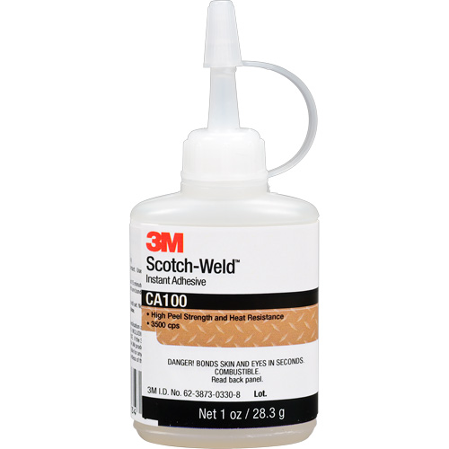 Scotch-Weld Instant Adhesive CA100, Off-White, Bottle, 1 oz. Solutions industrielles ALPHA