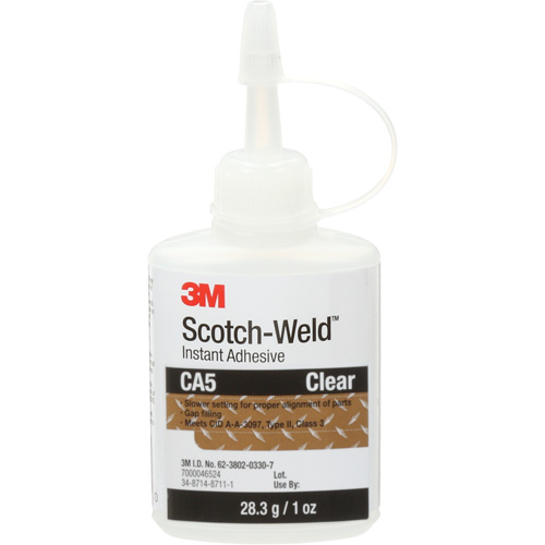 Scotch-Weld Instant Adhesive CA5, Clear, Bottle, 1 oz. Solutions industrielles ALPHA