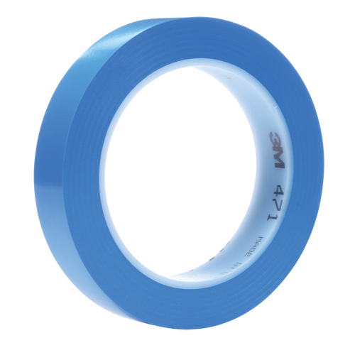 Ruban en vinyle 471+, 12 mm (1/2") la x 32,9 m (108') lo, 5,3 mils, Bleu Solutions industrielles ALPHA