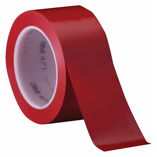 Ruban en vinyle 471, 102 mm (4") la x 32,9 m (108') lo, 5,2 mils, Rouge Solutions industrielles ALPHA