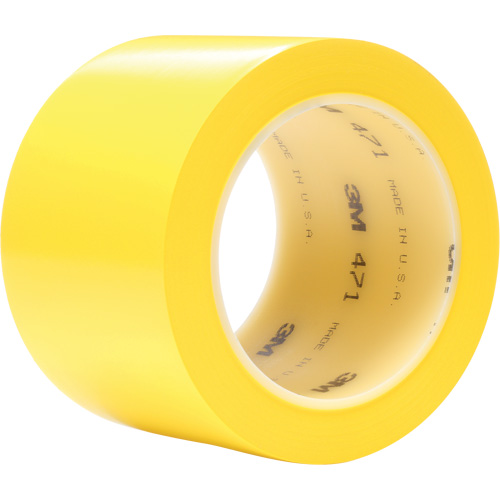 Ruban en vinyle 471, 76,2 mm (3") la x 32,9 m (108') lo, 5,2 mils, Jaune Solutions industrielles ALPHA