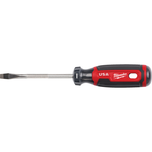 Tournevis &agrave; fente, Tige de 1/4", Ronde, 211 mm lo, Prise en Coussin&eacute;e Solutions industrielles ALPHA