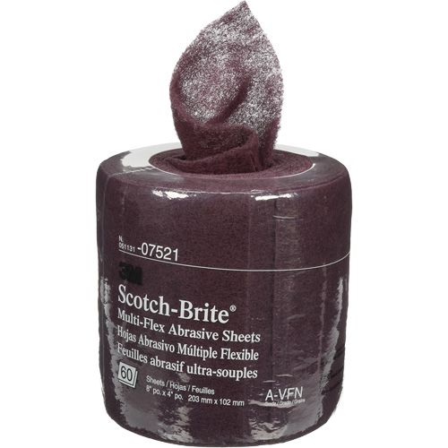 Rouleaux de feuilles Scotch-Brite, Tr&egrave;s fin, 8" la x 6-2/3 vg lo Solutions industrielles ALPHA