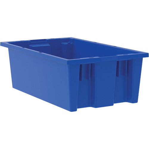 Contenant empilable et emboîtable, 6" x 11" x 18", Bleu Solutions industrielles ALPHA