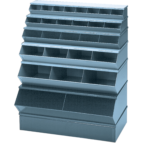 Bacs sectionnels superposables, Cap. 100 lb, 37" la x 8" p x 4-1/2" h, Bleu Solutions industrielles ALPHA