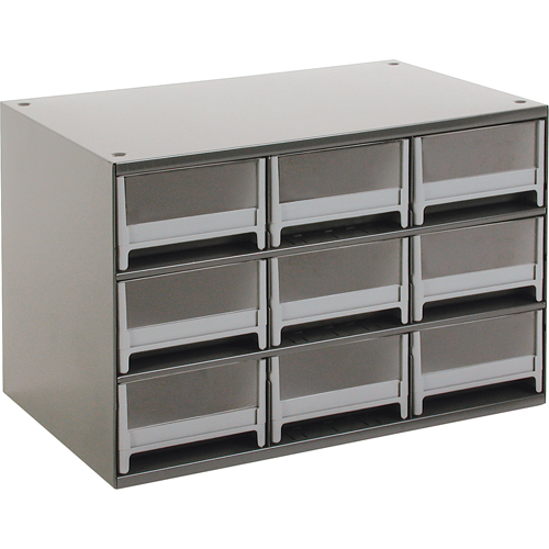 Modular Parts Cabinets, Steel, 9 Drawers, 17" x 10-9/16" x 3-1/16", Grey Solutions industrielles ALPHA