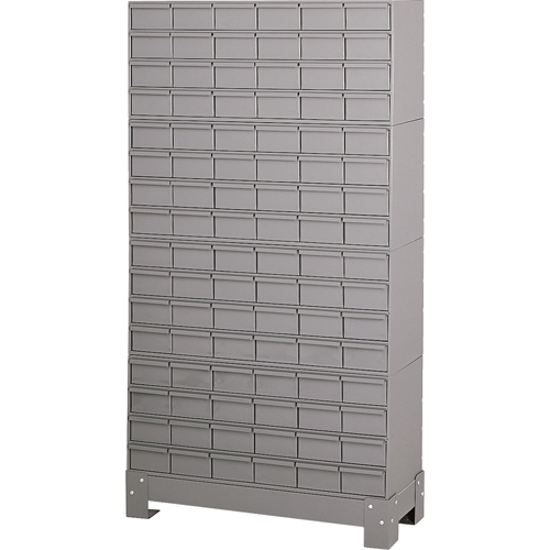 Industrial Drawer Cabinet With Base, 96 Drawers, 34-1/8" W x 12-1/4" D x 62-1/2" H, Grey Solutions industrielles ALPHA