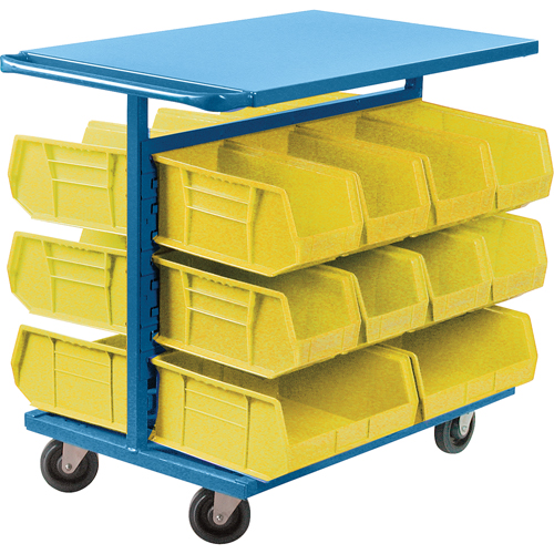 Chariot &agrave; bacs avec bacs, &agrave; deux c&ocirc;t&eacute;s, 20 bacs, 24" la x 38-1/2" p x 36-1/2" h Solutions industrielles ALPHA