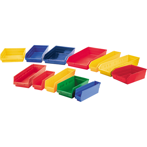 Shelf Bins, 11-1/8" W x 4" H x 11-5/8" D, Yellow, 30 lbs. Capacity Solutions industrielles ALPHA