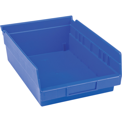 Plastic Shelf Bins, 8-3/8" W x 4" H x 11-5/8" D, Blue, 15 lbs. Capacity Solutions industrielles ALPHA