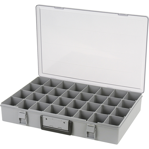 Boîte &agrave; compartiments, Plastique, 32 compartiments, 18-1/2" la x 13" p, 3" h, Gris Solutions industrielles ALPHA