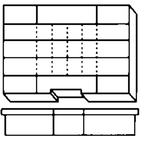 Boîte &agrave; compartiments, Plastique, 15-1/2" la x 11-3/4" p, 2-1/2" h, Gris Solutions industrielles ALPHA