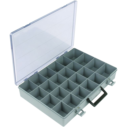 Boîte &agrave; compartiments, Plastique, 24 compartiments, 15-1/2" la x 11-3/4" p, 2-1/2" h, Gris Solutions industrielles ALPHA