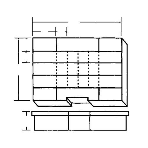Boîte &agrave; compartiments, Plastique, 24 compartiments, 15-1/2" la x 11-3/4" p, 2-1/2" h, Gris Solutions industrielles ALPHA