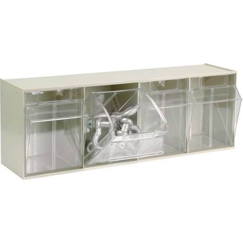 Tip-Out Bins Modular Storage System, 23-5/8" W x 6-5/8" D x 8-1/8" H, 4 Drawers Solutions industrielles ALPHA