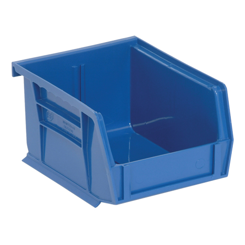 Bacs ultra empilable & suspendable, 4-1/8" la, 3" h x 5-3/8" p, Bleu Solutions industrielles ALPHA