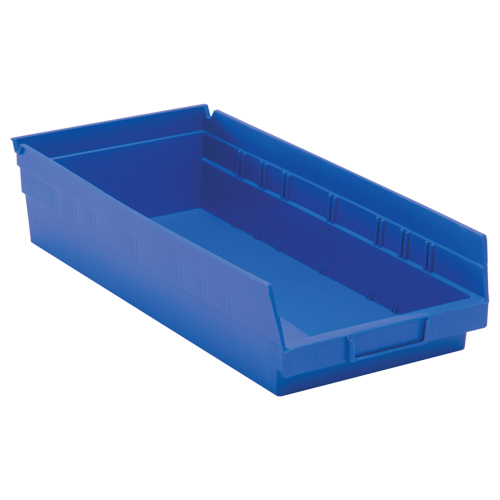 Shelf Bins, 8-3/8" W x 4" H x 17-7/8" D, Blue, 40 lbs. Capacity Solutions industrielles ALPHA