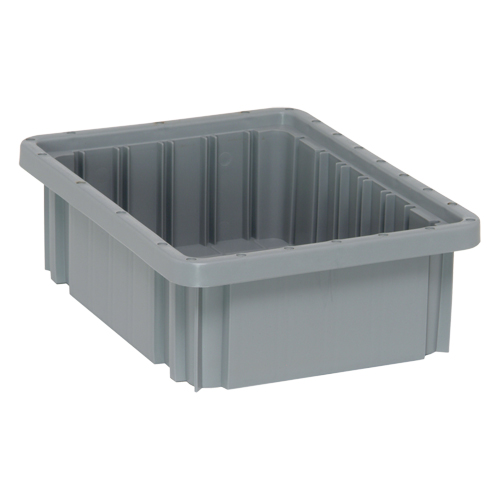 Contenants Divider Box, Plastique, 10,9" la x 8,3" p x 3,5" h, Gris Solutions industrielles ALPHA