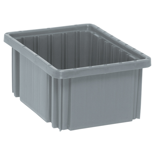 Divider Box&reg; Containers, Plastic, 10.9" W x 8.3" D x 5" H, Grey Solutions industrielles ALPHA