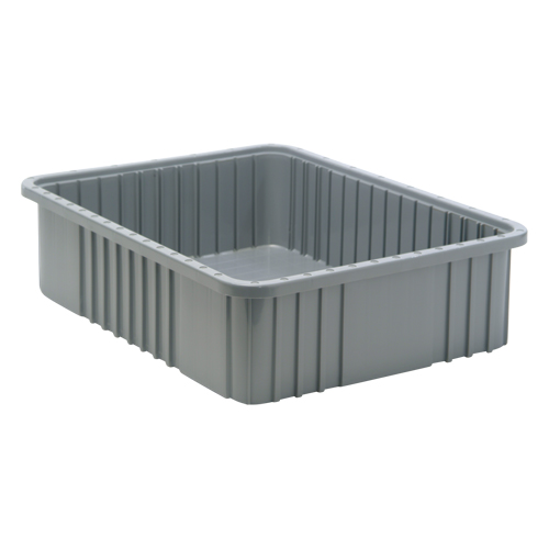 Divider Box&reg; Containers, Plastic, 22.5" W x 17.5" D x 6" H, Grey Solutions industrielles ALPHA