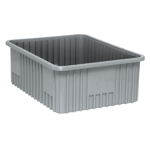 Contenants Divider Box, Plastique, 22,5" la x 17,5" p x 8" h, Gris Solutions industrielles ALPHA