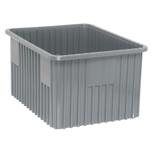 Divider Box&reg; Containers, Plastic, 22.5" W x 17.5" D x 12" H, Grey Solutions industrielles ALPHA