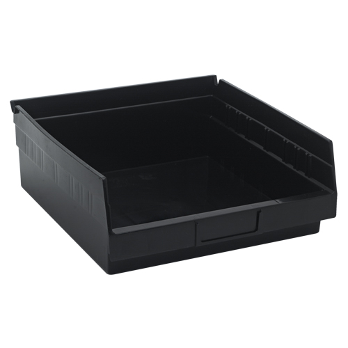 Economy Shelf Bin, 11-1/8" W x 4" H x 11-5/8" D, Black Solutions industrielles ALPHA