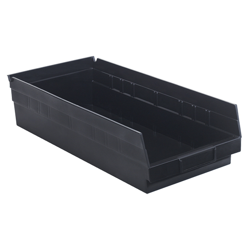 Economy Shelf Bin, 8-3/8" W x 4" H x 17-7/8" D, Black Solutions industrielles ALPHA