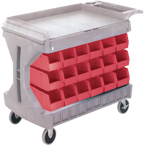 Pro Cart With Blue Bins, Double-sided, 36 bins, 45-5/18" W x 24" D x 34-3/4" H Solutions industrielles ALPHA