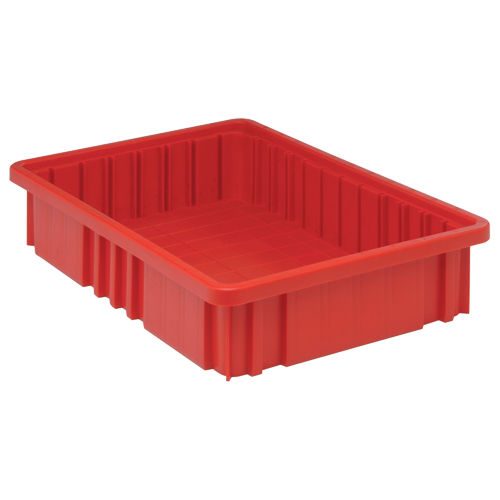 Divider Box&reg; Containers, Plastic, 16.5" W x 10.9" D x 3.5" H, Red Solutions industrielles ALPHA