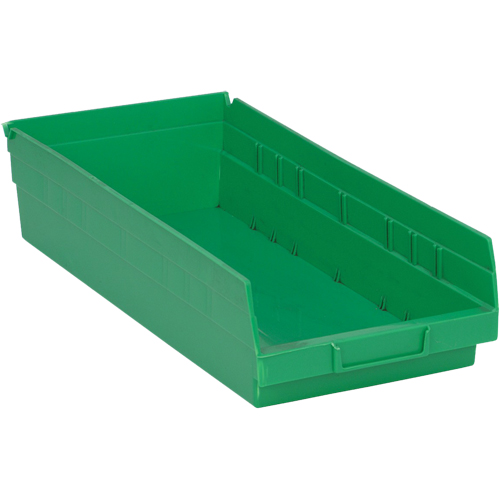 Shelf Bins, 8-1/8" W x 4" H x 17-7/8" D, Green, 40 lbs. Capacity Solutions industrielles ALPHA