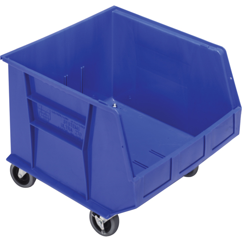 Mobile Bin, 14" H x 16-1/2" W x 18" D, 75 lbs. Capacity, Blue Solutions industrielles ALPHA