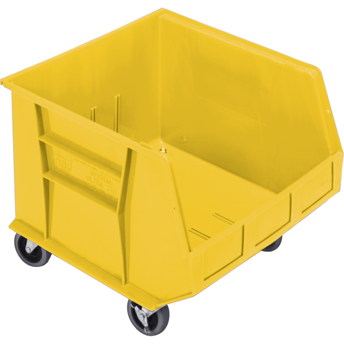 Mobile Bin, 14" H x 16-1/2" W x 18" D, 75 lbs. Capacity, Yellow Solutions industrielles ALPHA