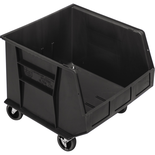 Mobile Bin, 14" H x 16-1/2" W x 18" D, 75 lbs. Capacity, Black Solutions industrielles ALPHA